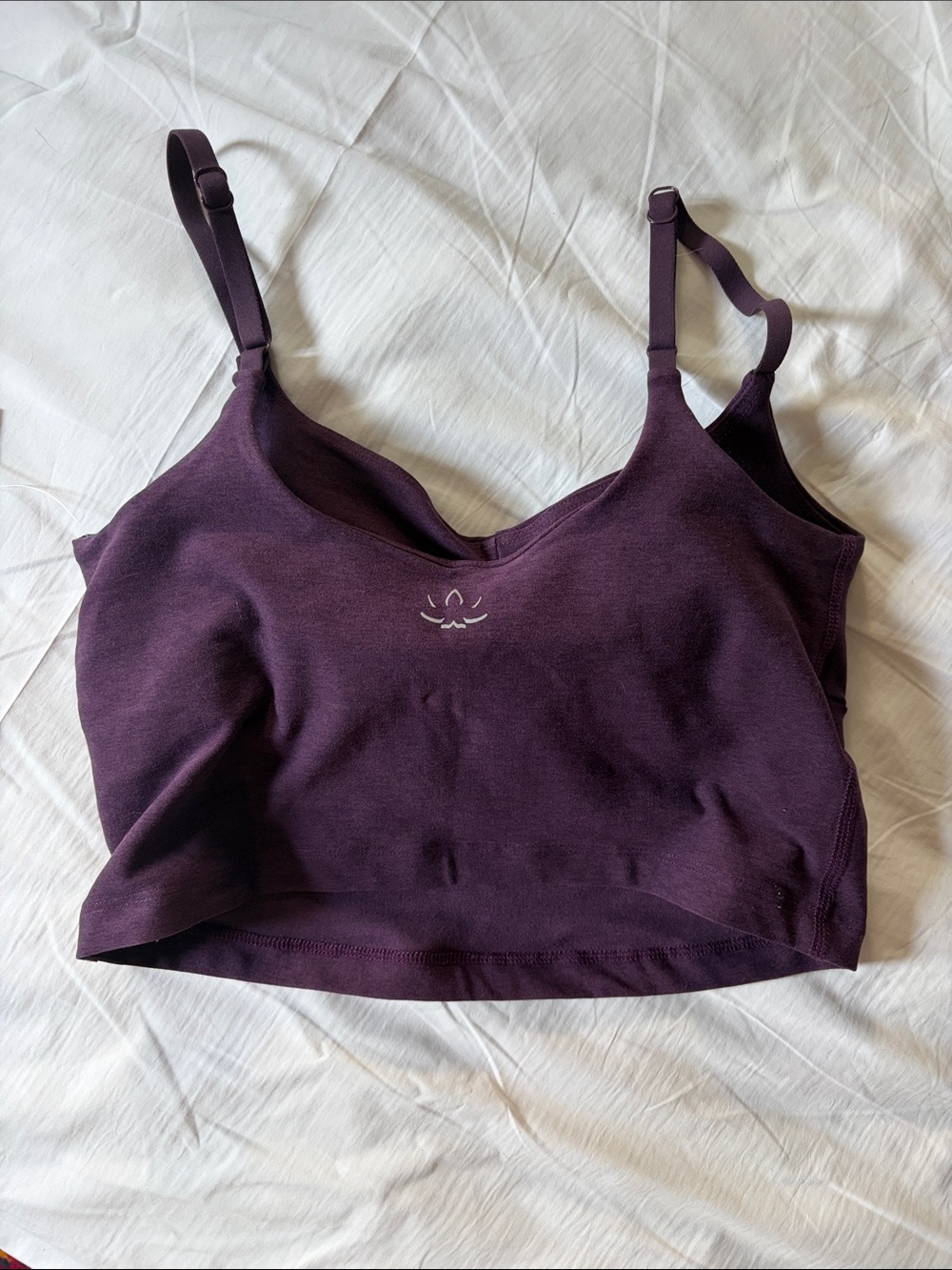 Beyond Yoga Deep Plum Ruched Stretch Bralette - Picture 2 of 3